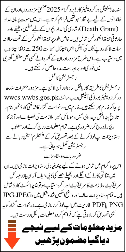 WWBS Has Launched Sindh Digital Worker Welfare Card Program 2025 For Industrial Workers Full Guide Explained