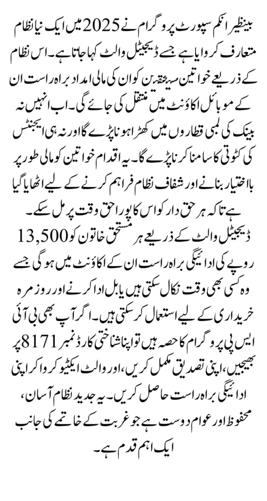 BISP Digital Payment Update 2025 Receive 13500 in Account Know Full Guide Step By Step