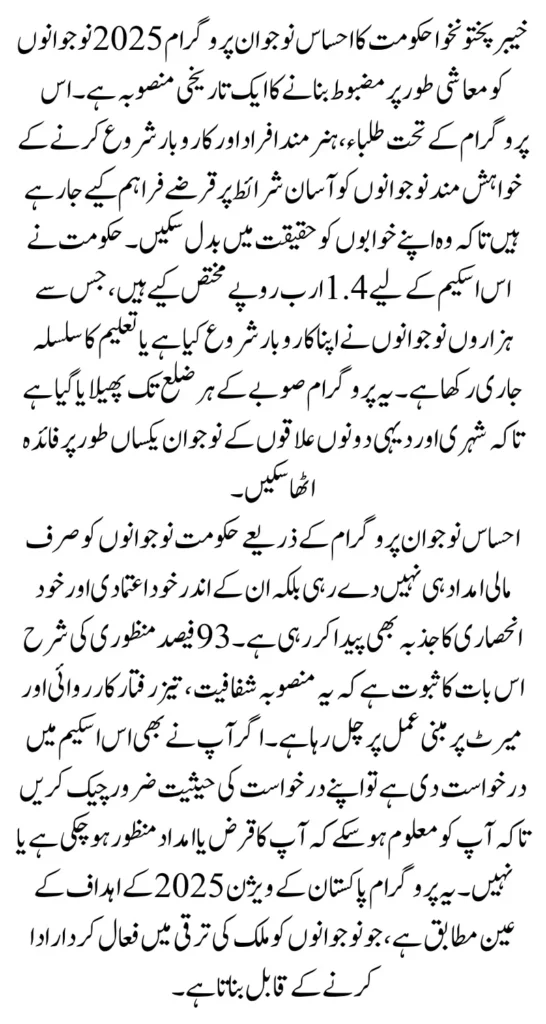 Ehsaas Naujawan Program 2025 How to Check Application Status Full Guide